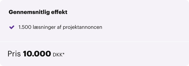 Projektannonce gennemsnitlig effekt